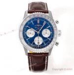 BLS Factory Swiss Breitling Navitimer B01 Chronograph BLS Blue Dial On Brown Alligator Strap